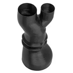 Black 3D printed Y-shaped part made with Hytrel 3D4000FL filament