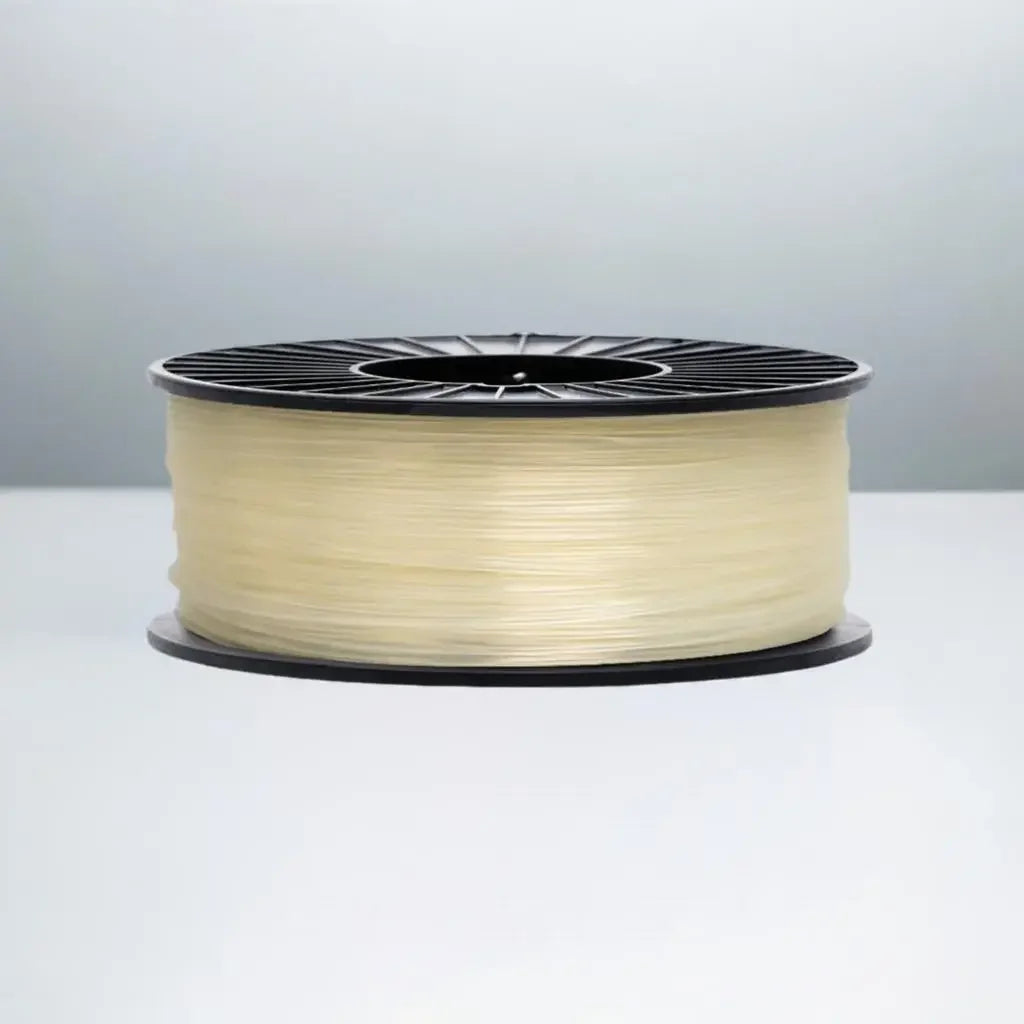 Natural CoexFlex 30D TPE COEX 3D printer filament spool on a white background
