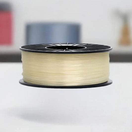Natural CoexFlex 60A TPU 3D printer filament spool on a white background