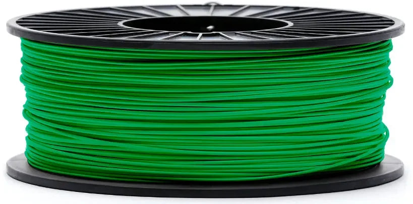 Shamrock green ABS 3D printer filament spool on white background