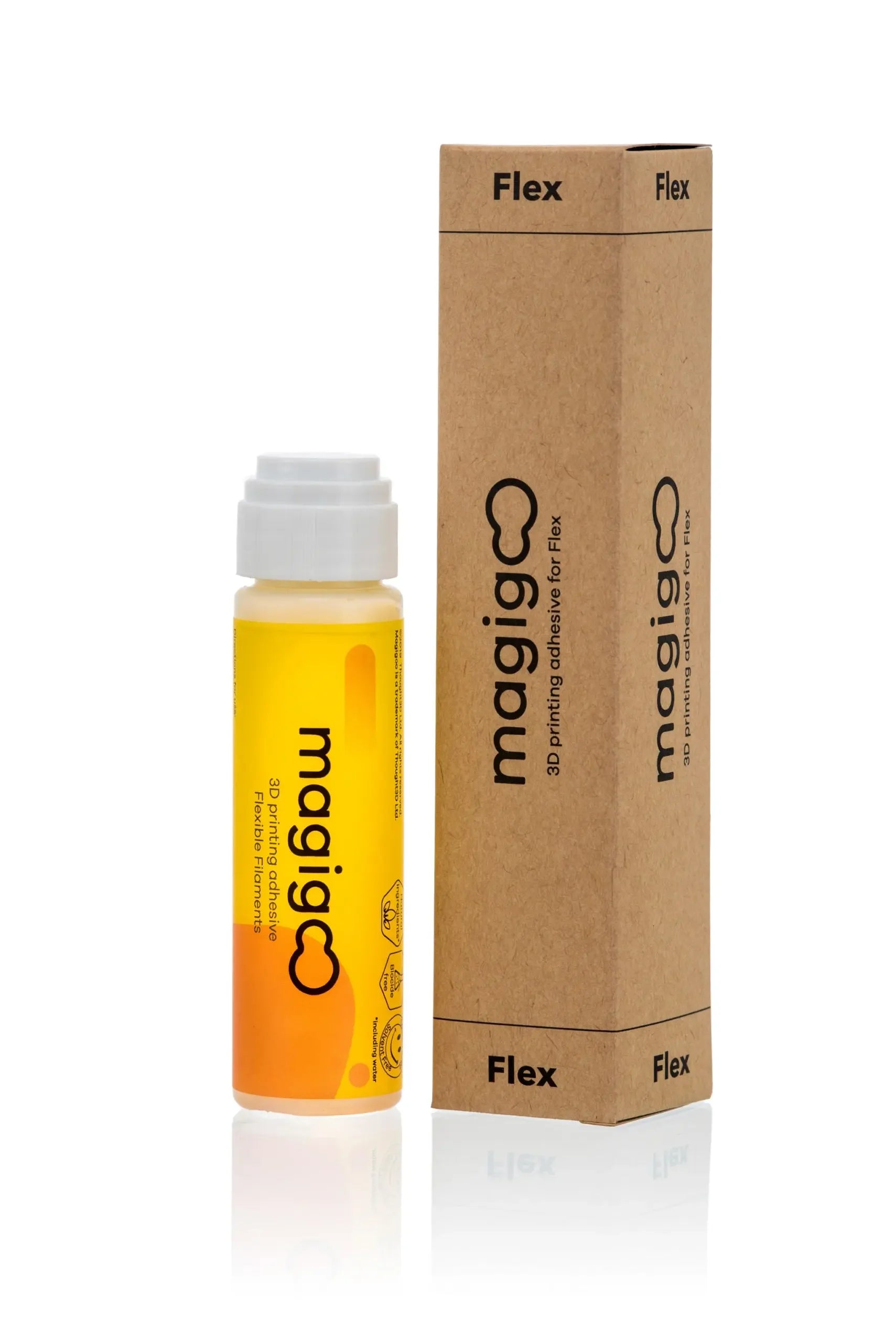 Magigoo Flex 3D printing adhesive bottle and box for flexible filaments
