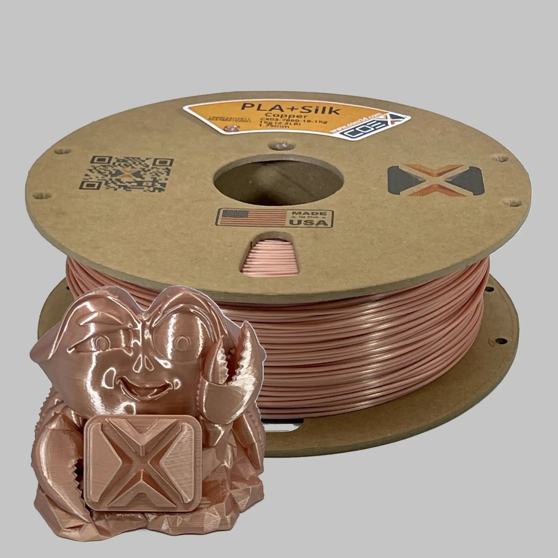 Copper PLA+Silk Filament - High Quality PLA+Silk 3D Printing