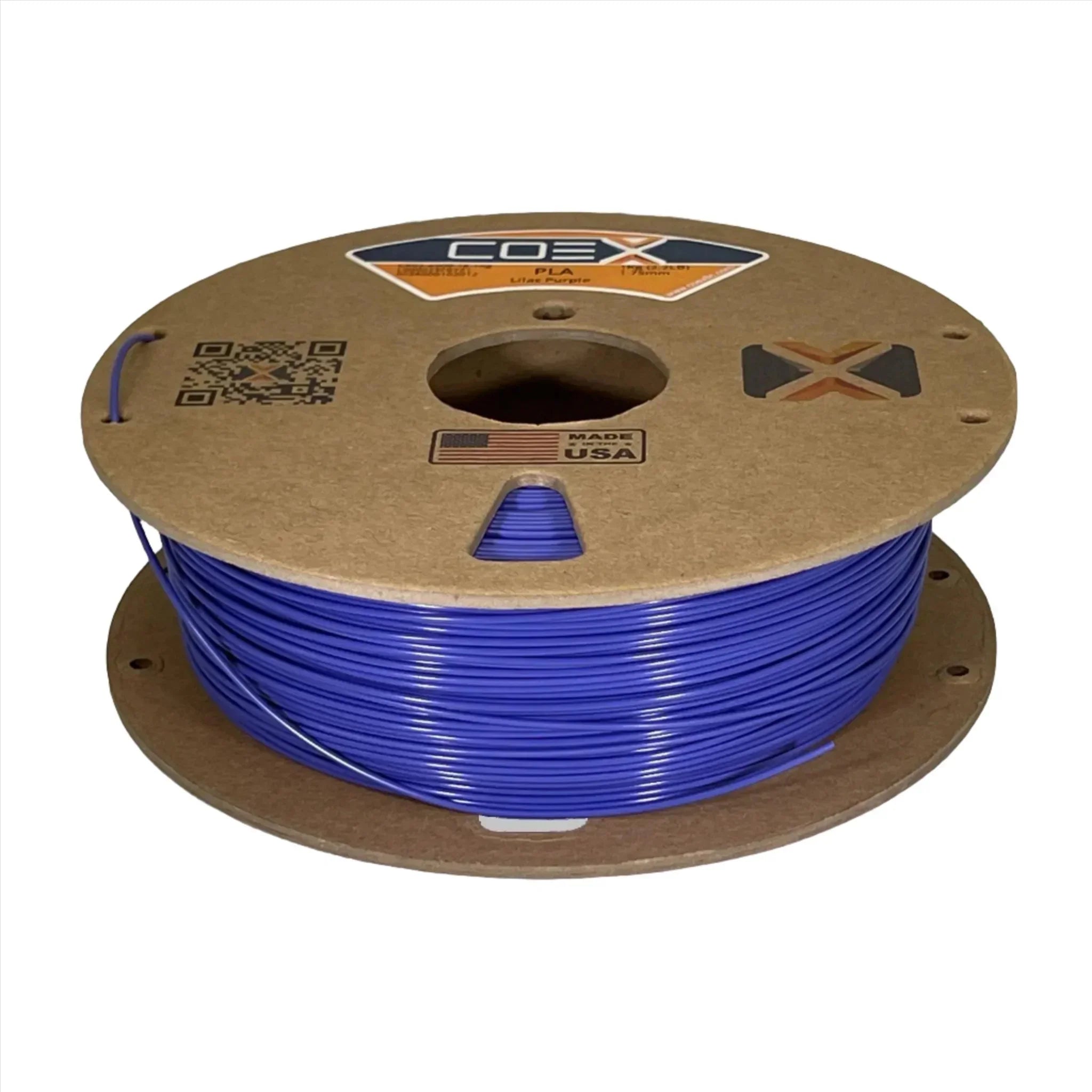 Lilac purple PLA 3D printer filament spool by COEX, made in USA