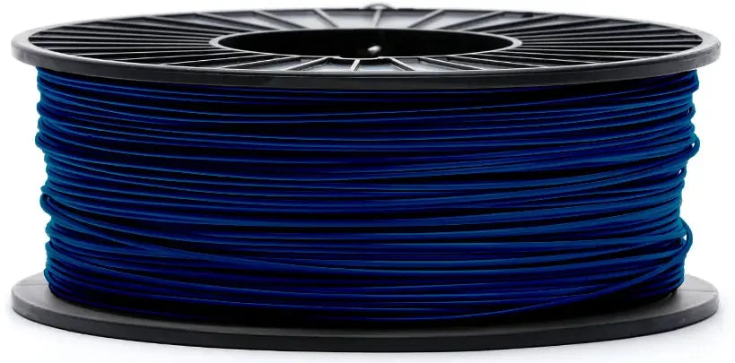 Midnight blue ABS 3D printer filament spool on white background