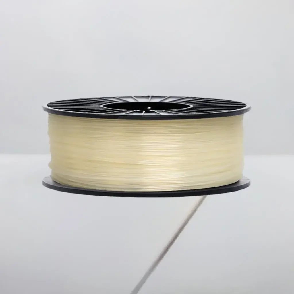 Natural CoexFlex 30D TPE COEX 3D printer filament spool on white background