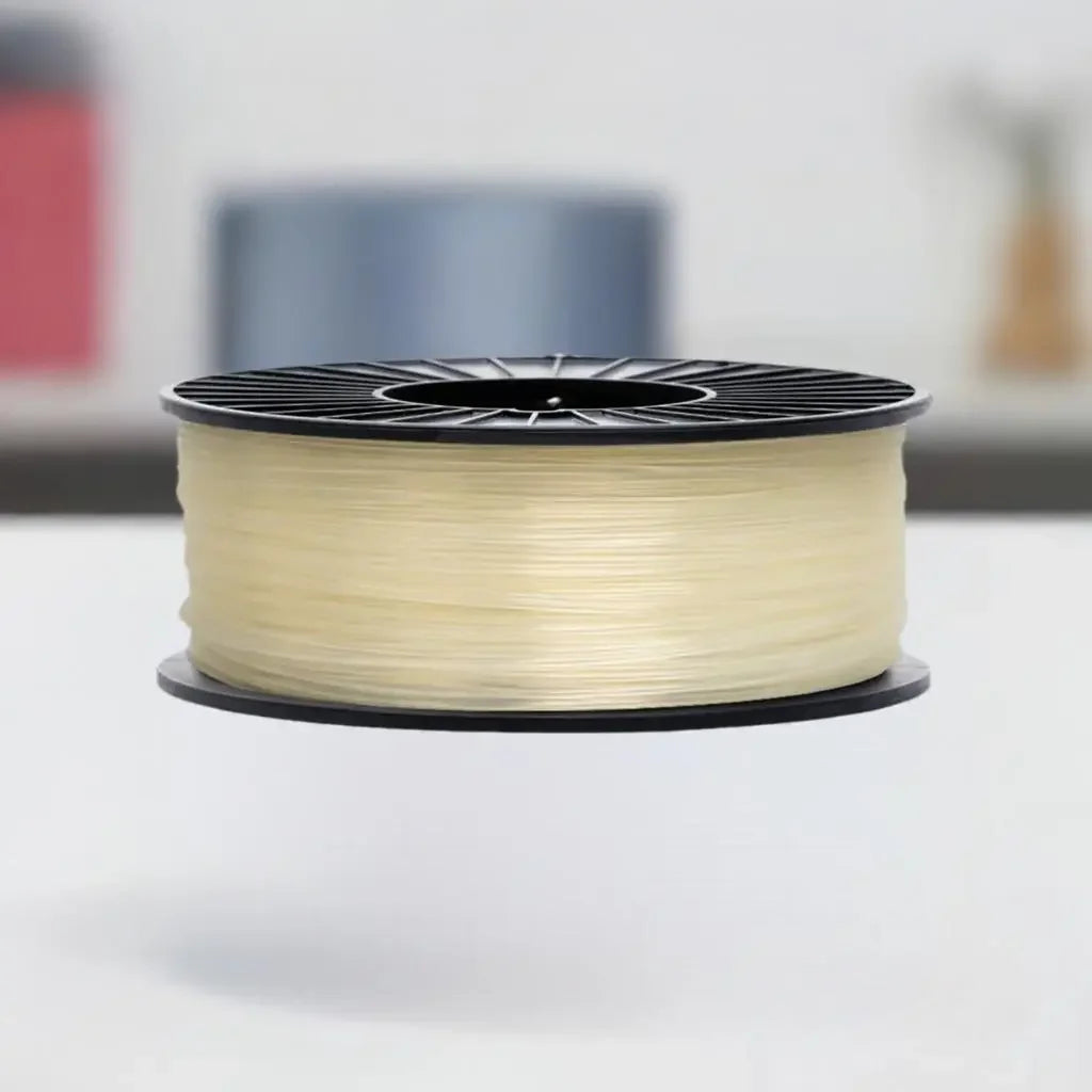 Natural CoexFlex 60A TPU 3D printer filament spool on a white background
